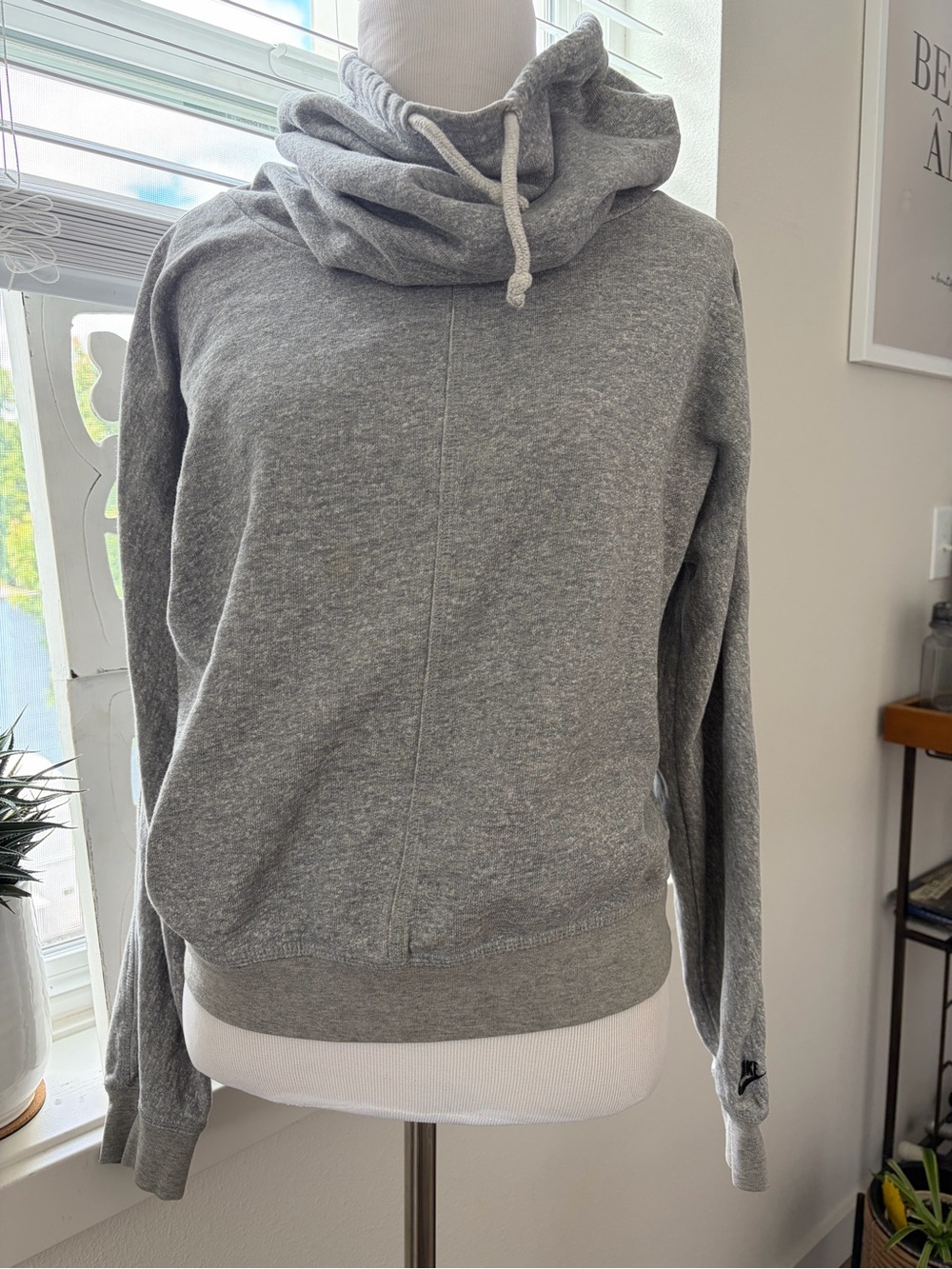 Nike Grey Funnel Neck Pullover Hoodie